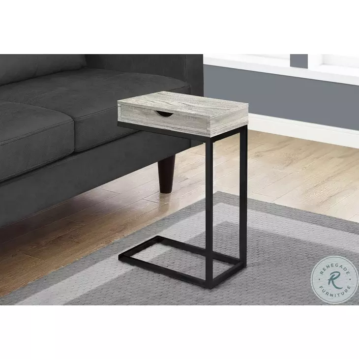 3407 Grey And Black Accent Table