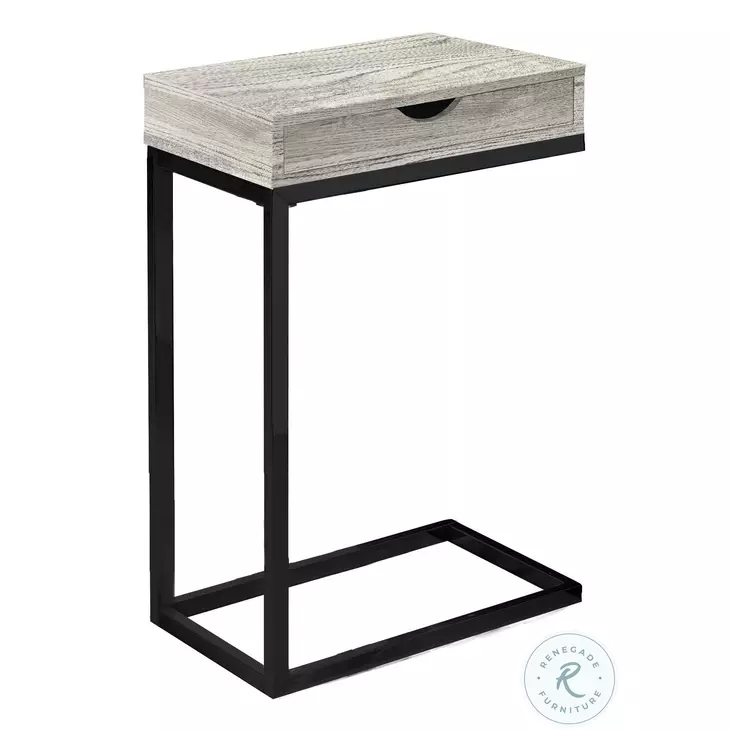 3407 Grey And Black Accent Table