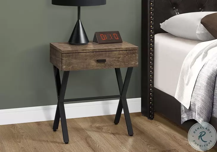 3450 Brown And Black 24" Accent Table