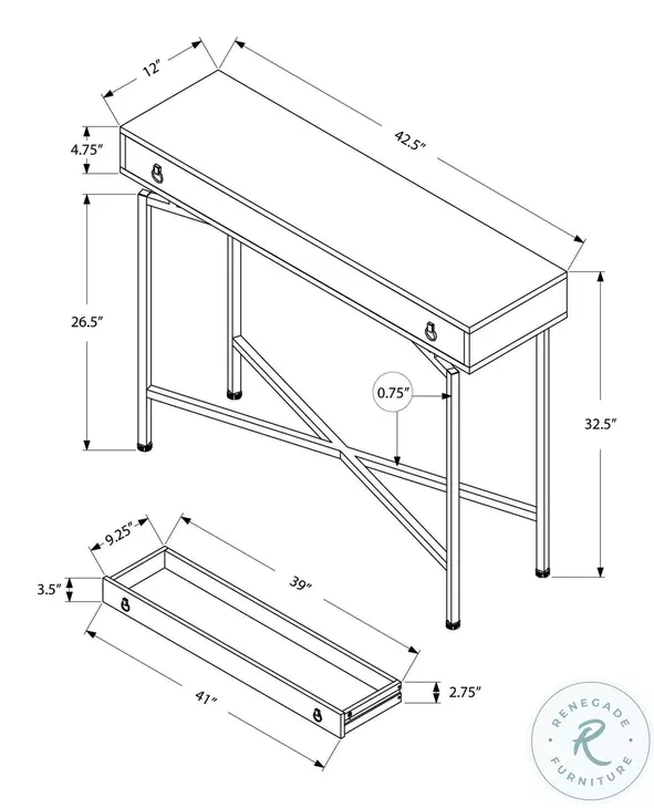 3453 Brown And Black Console Table