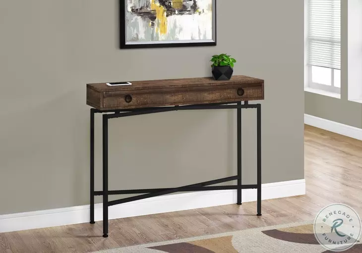 3453 Brown And Black Console Table