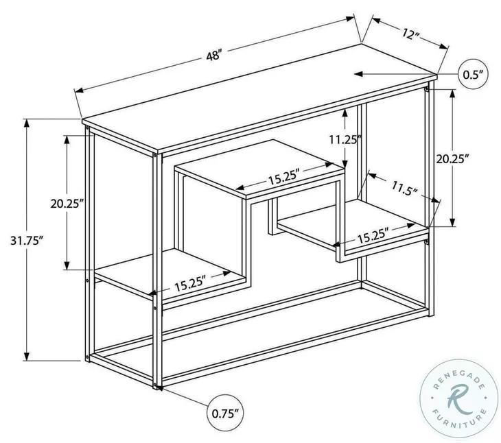 3582 Espresso And Black Console Table