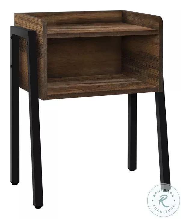 3583 Brown And Black 23" Accent Table