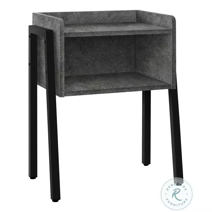 3584 Grey And Black 23" Accent Table