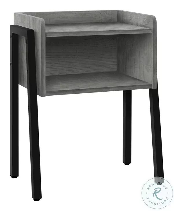 3591 Grey And Black 23" Accent Table