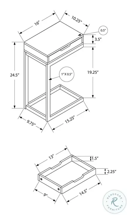 3601 White Accent Table
