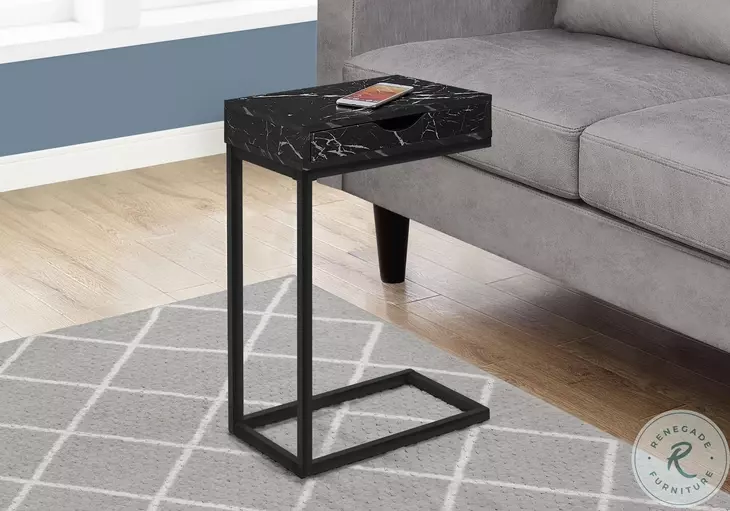 3604 Black C Shape End Table