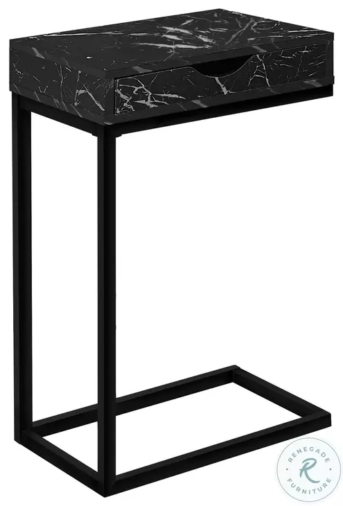 3604 Black C Shape End Table