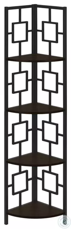 3612 Espresso And Black 62" Bookcase