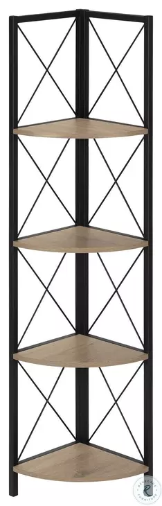 3648 Dark Taupe And Black Bookcase