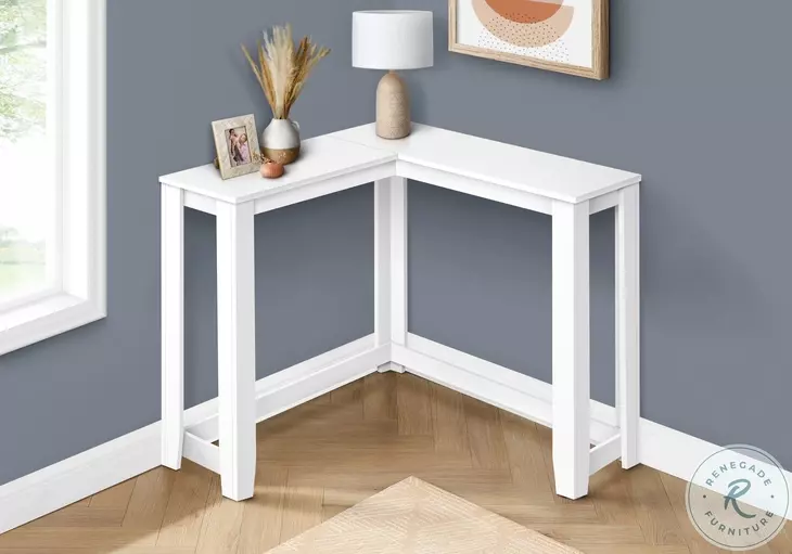 3656 White 36" Corner Sofa Table