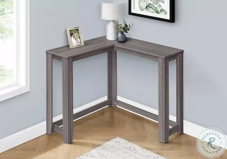 3658 Gray 36" Corner Sofa Table