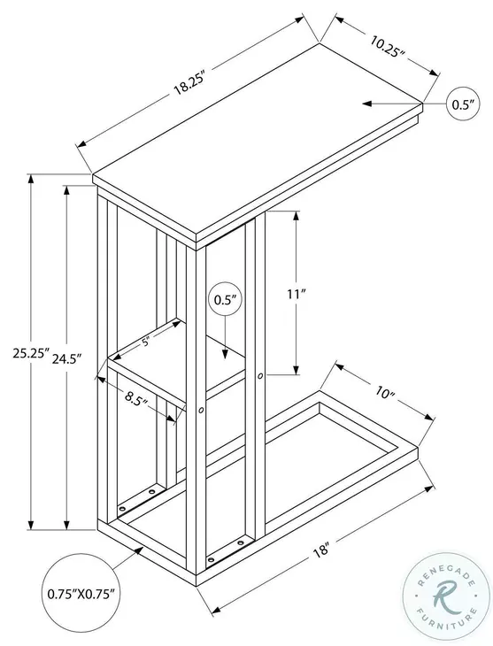 3673 Brown Accent Table