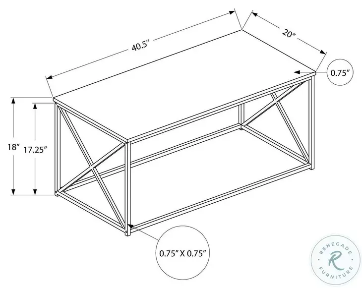 3786 Dark Taupe Coffee Table