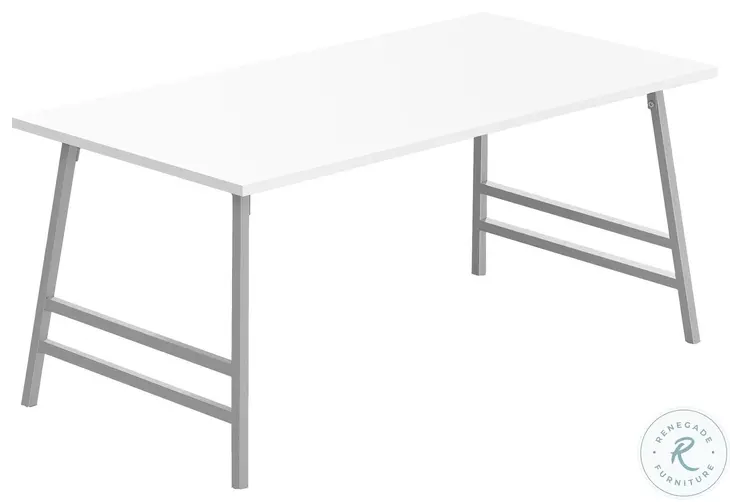 3790 White And Silver 40" Coffee Table
