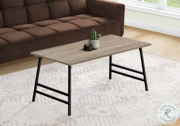 3792 Dark Taupe And Black 40" Coffee Table