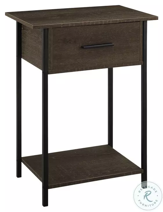 3816 Dark Oak and Black Accent Table