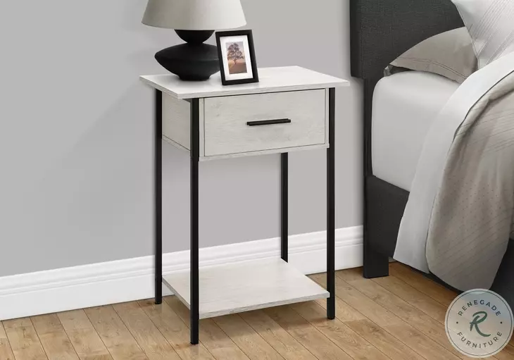 3817 Washed Oak and Black Accent Table