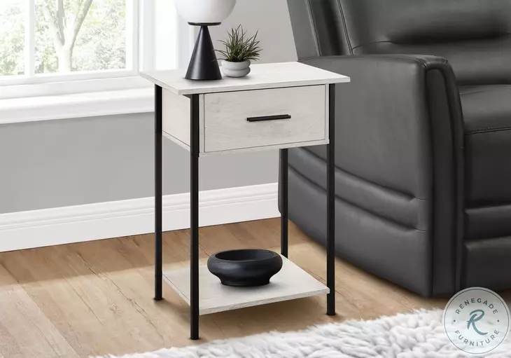 3817 Washed Oak and Black Accent Table