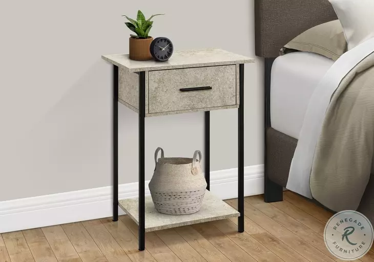 3818 Cream and Black Accent Table