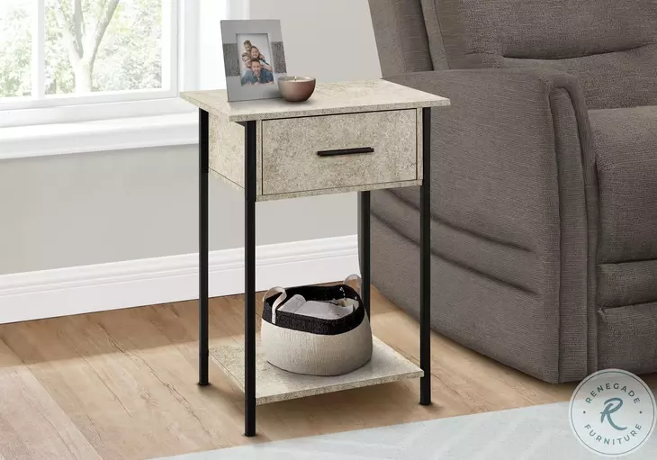 3818 Cream and Black Accent Table