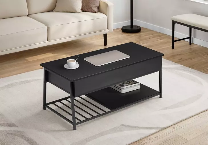 3820 Black Rectangular Lift Top Cocktail Table
