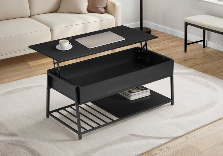 3820 Black Rectangular Lift Top Cocktail Table