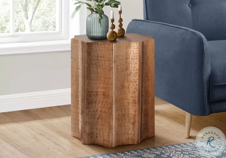 3901 Antique Copper Accent Table