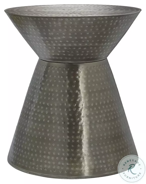 3929 Silver And Gray Accent Table