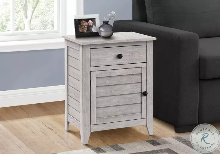 3950 Washed Gray 1 Drawer Accent Table