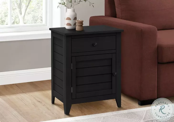 3951 Black 1 Drawer Accent Table