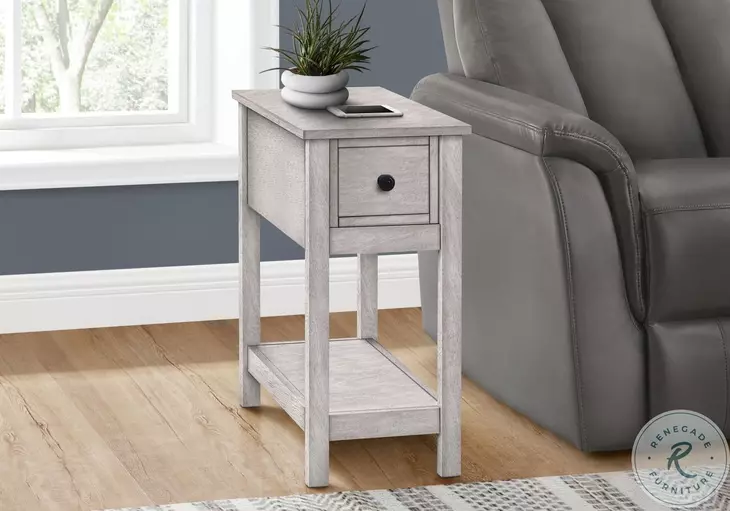 3963 Washed Gray 1 Drawer Accent Table