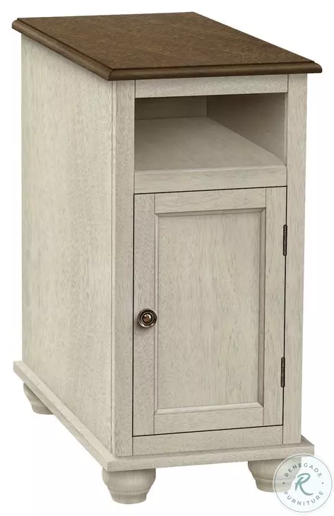 3965 White and Espresso Accent Table