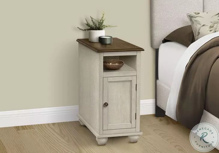 3965 White and Espresso Accent Table