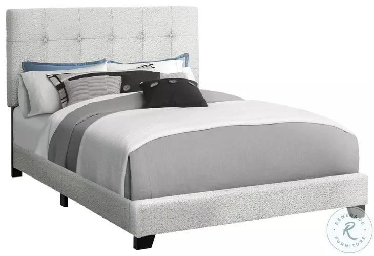 5801F Light Gray Full Upholstered Low Profile Bed
