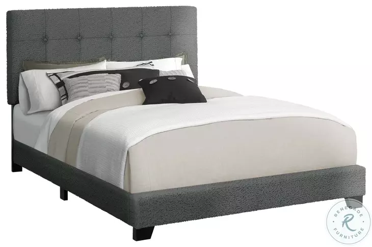 5803Q Dark Gray Queen Upholstered Low Profile Bed