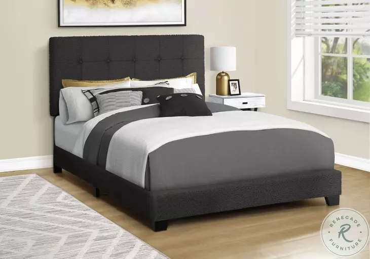 5805F Black Full Upholstered Low Profile Bed