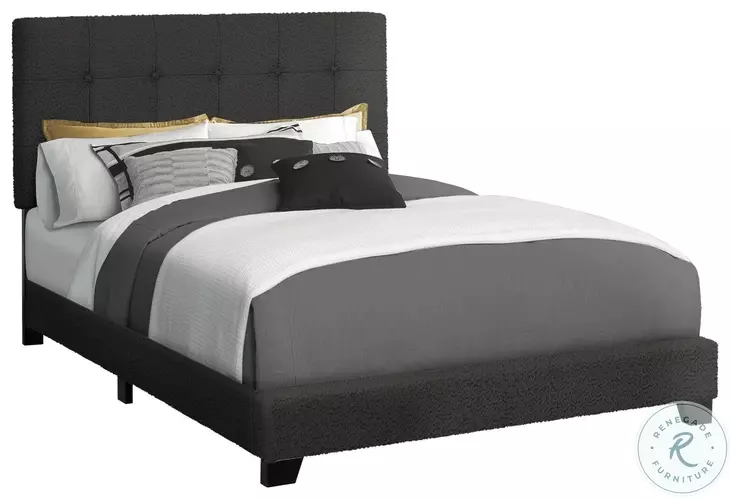 5805F Black Full Upholstered Low Profile Bed