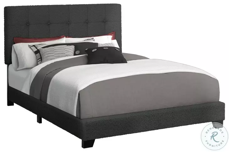5805Q Black Queen Upholstered Low Profile Bed