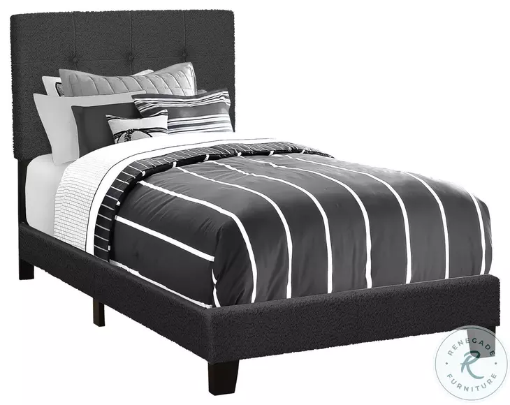 5805T Black Twin Upholstered Low Profile Bed