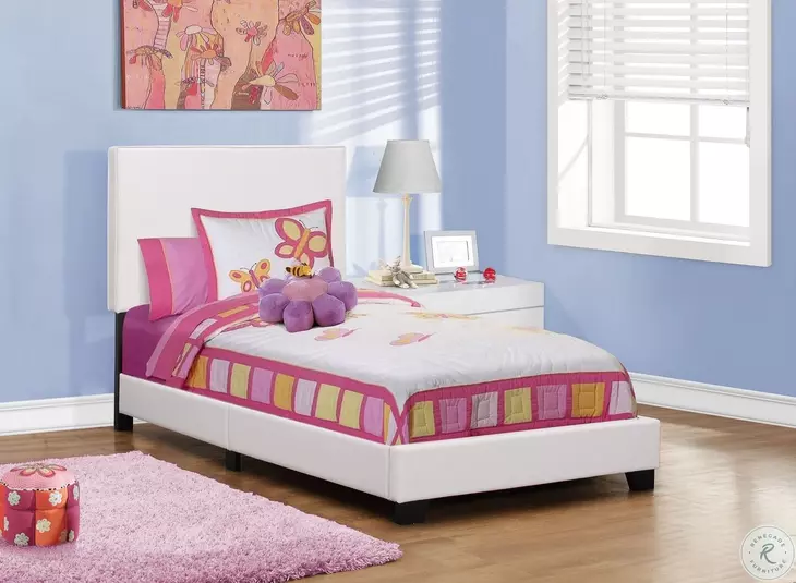 Twin White Panel Bed