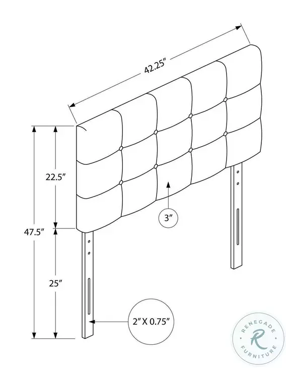 6002T White Twin Size Headboard