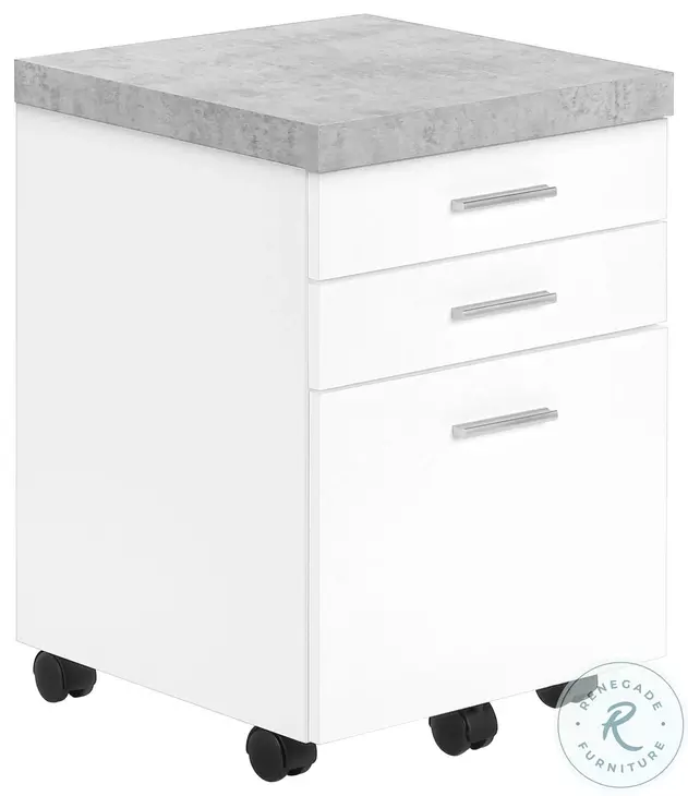 White Cement Drawer Filing Cabinet