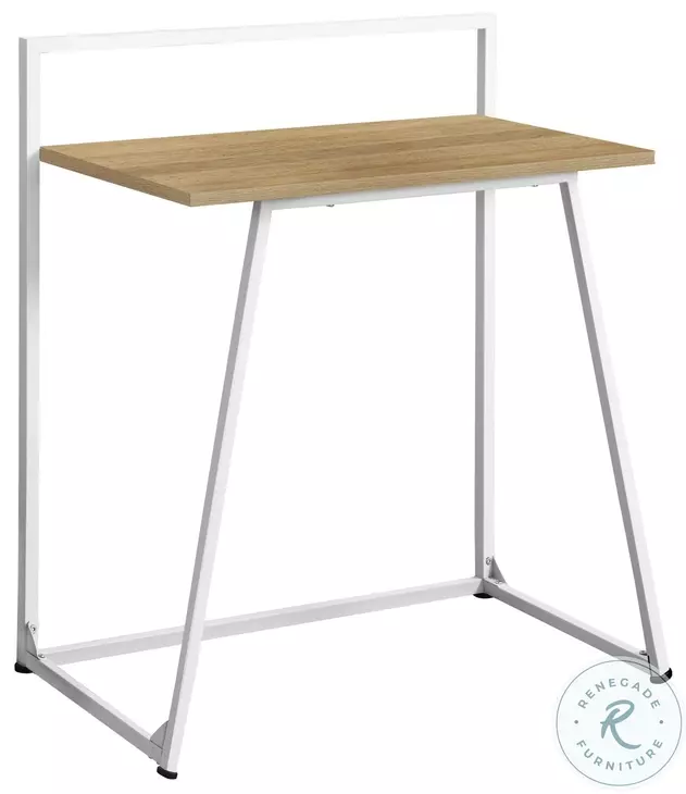 7119 Natural And White Metal 30" Computer Desk