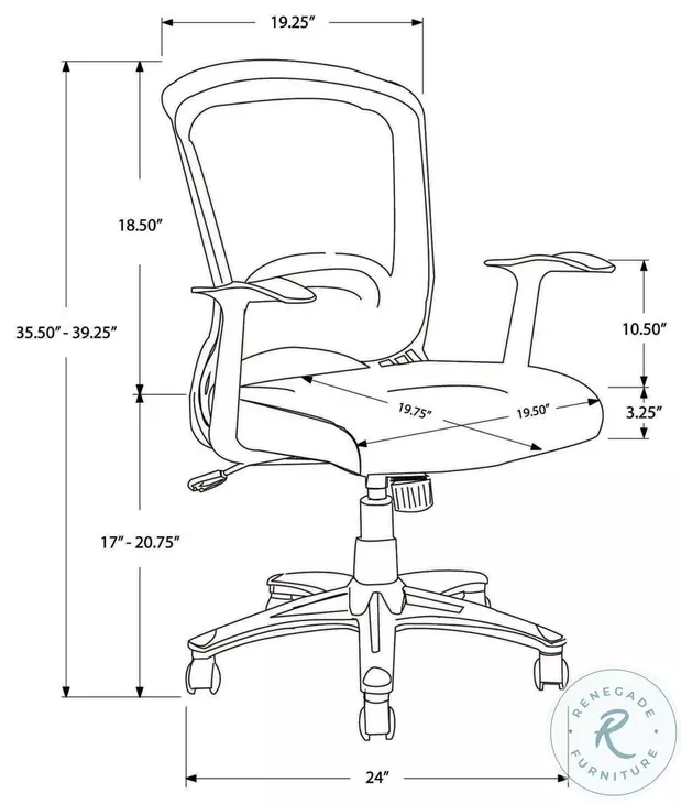 Black Mesh Mid-Back Office Chair