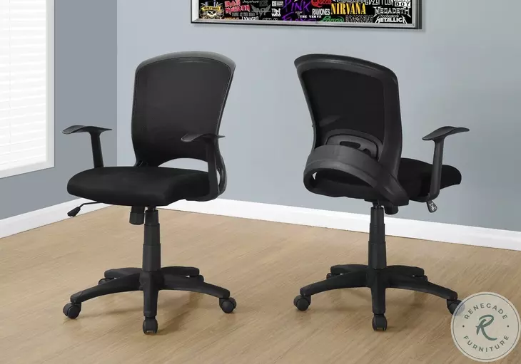 Black Mesh Mid-Back Office Chair