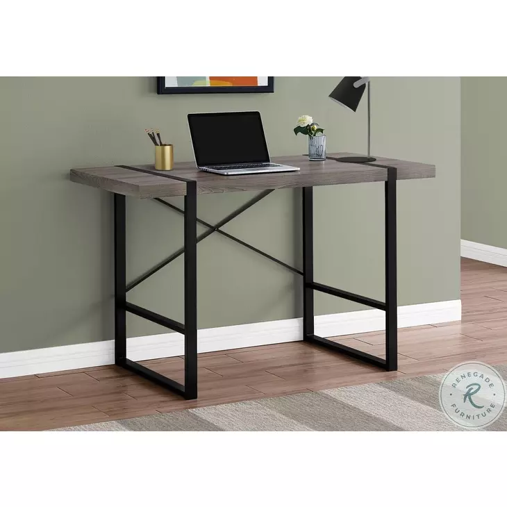 7310 Dark Taupe And Black 48" Computer Desk