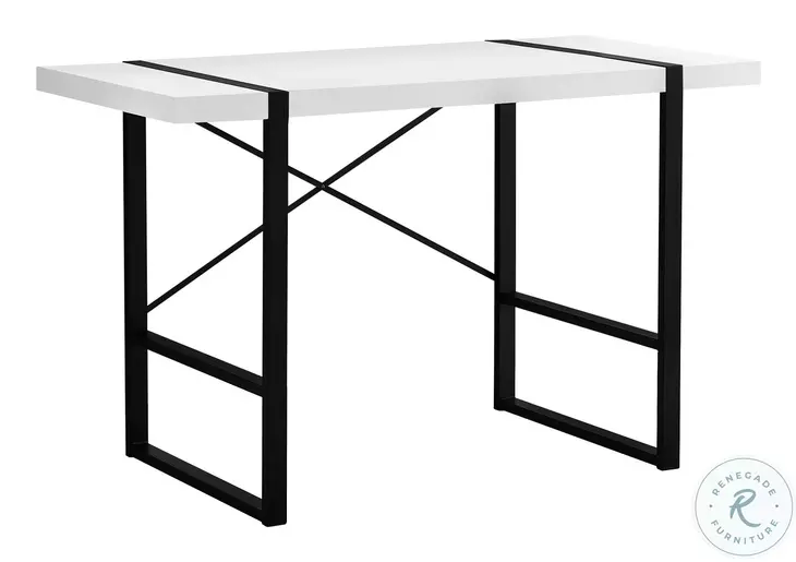 7313 White And Black 48" Computer Desk