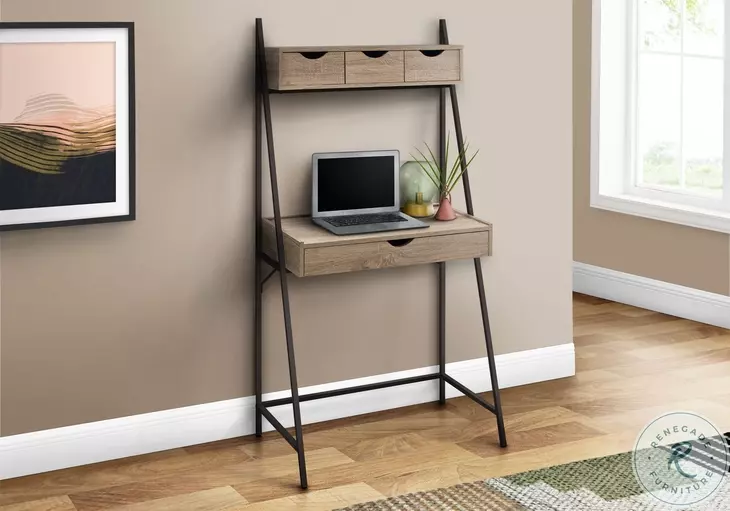 7332 Dark Taupe And Black 32" Ladder Desk