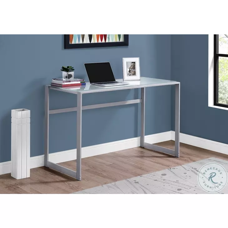 Silver Metal 48" Computer Desk